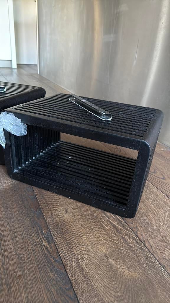 2x Nachtkastjes Teakhout, Huis en Inrichting, Slaapkamer | Nachtkastjes, Ophalen, Zo goed als nieuw, Minder dan 45 cm, 55 tot 70 cm