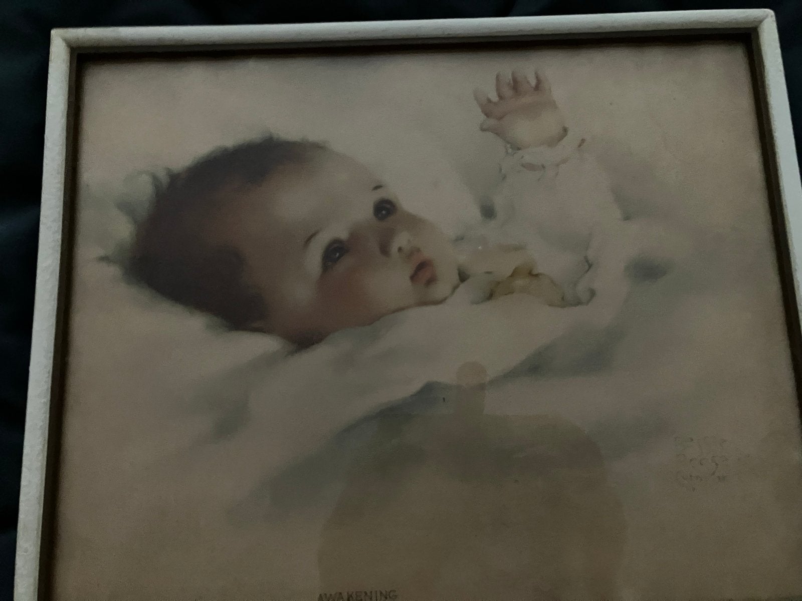 Vintage baby prints 'Awakening' en 'A Little Bit of Heaven', Minder dan 50 cm, Gebruikt, Ophalen of Verzenden, Print