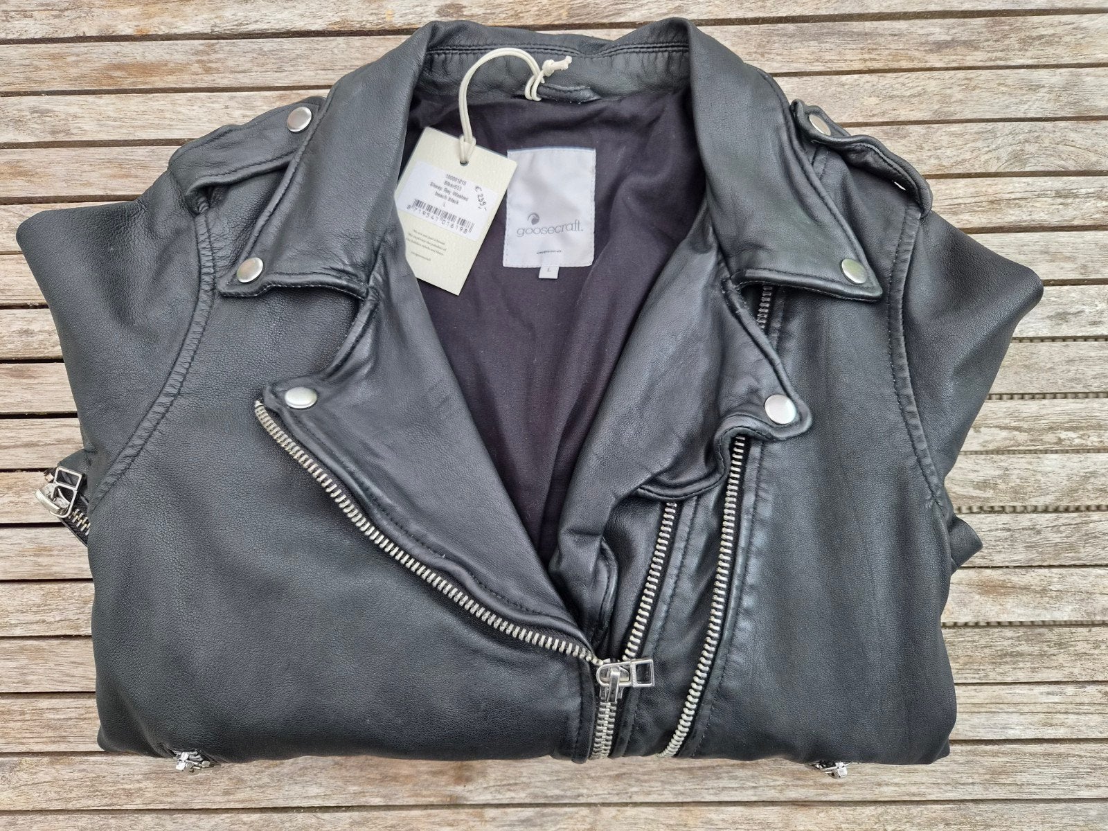 Goosecraft Leren Jacket Maat L - Nieuw met kaartjes, Goosecraft, Zwart, Maat 42/44 (L), Nieuw