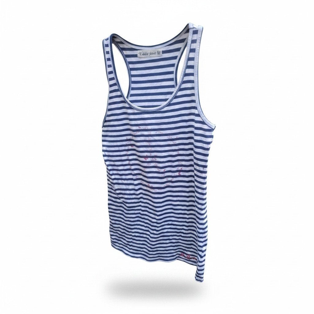 Il Dolce jeans shirt blauw  / wit gestreept, Maat 38/40 (M), Blauw, Il Dolce Jeans, Ophalen of Verzenden