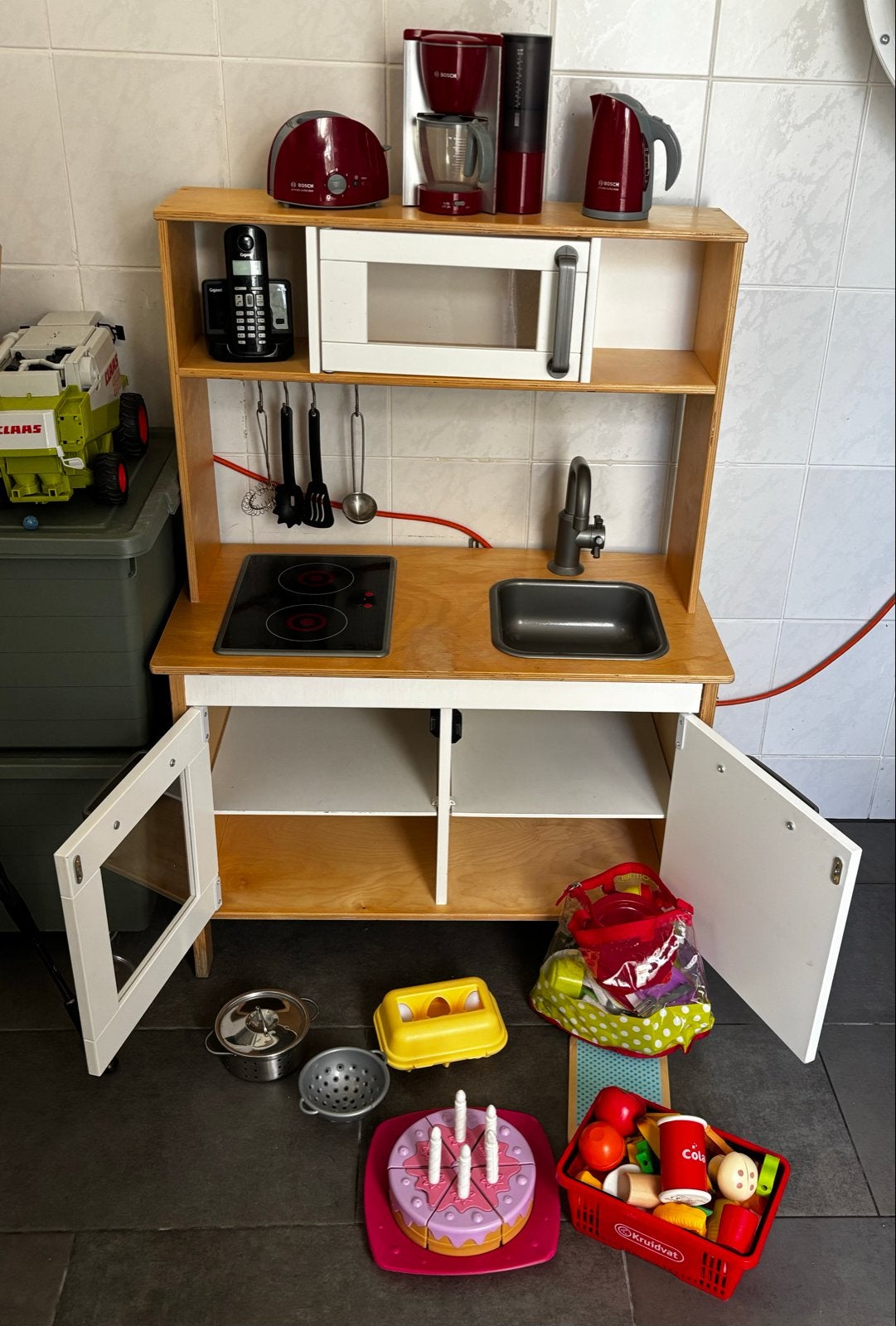 Houten speelkeuken met accessoires Ikea, Ophalen, Zo goed als nieuw, Hout, Speelkeuken
