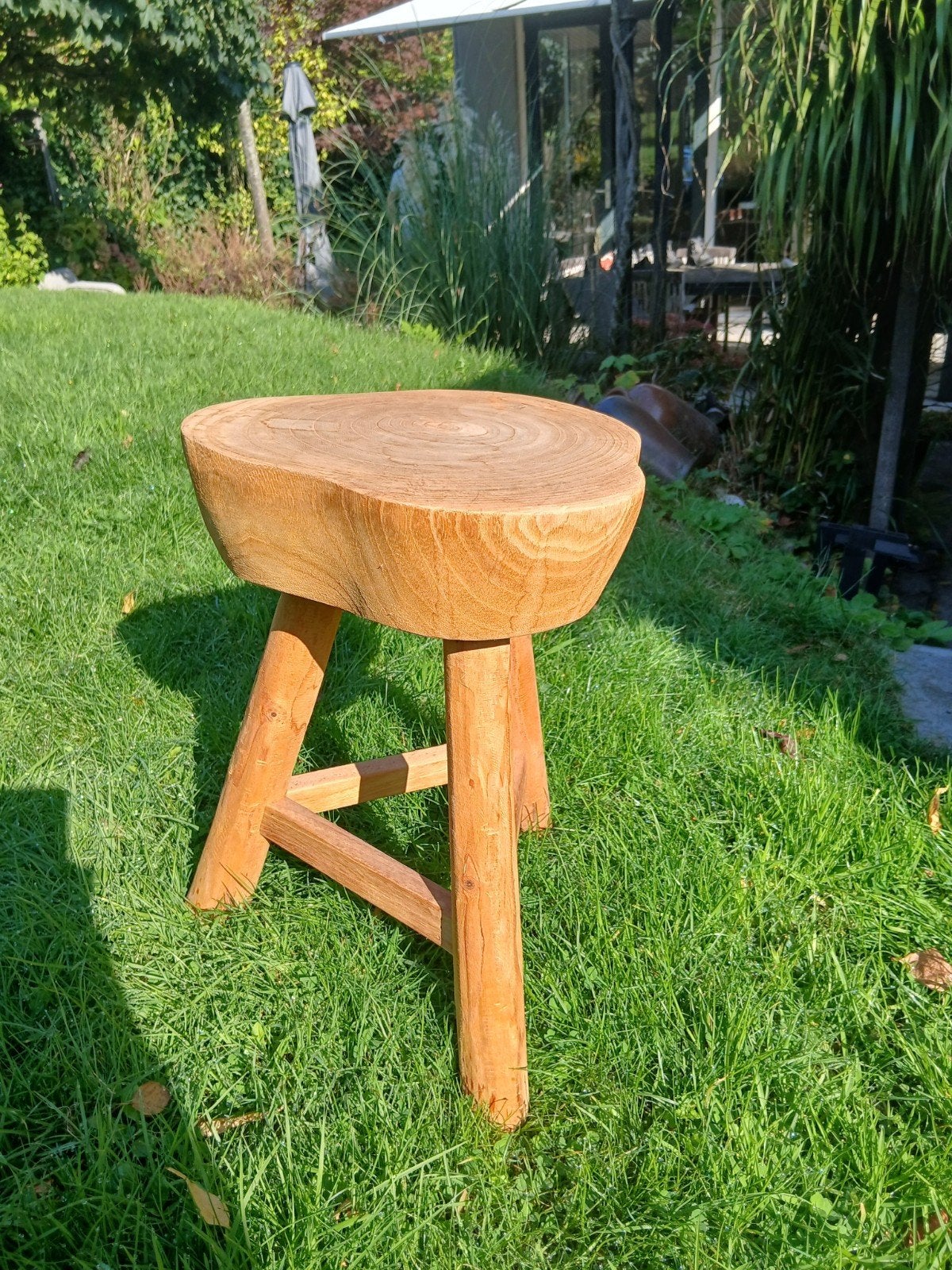 Nieuw Teak Boomstam Krukje, Ophalen, Nieuw, Hout