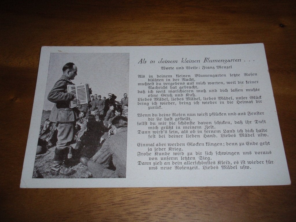 propagandakaart WO2 Soldaat accordeon Militair Duitsland, Verzenden, 1940 tot 1960, Ongelopen, Politiek en Historie