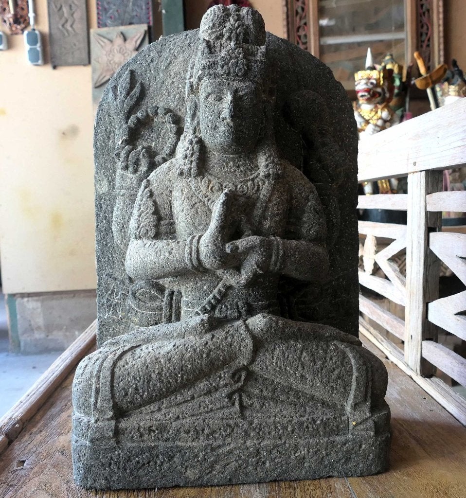 Stenen beeld SHIVA lavasteen SH1 India kunst Tantra god, Ophalen of Verzenden