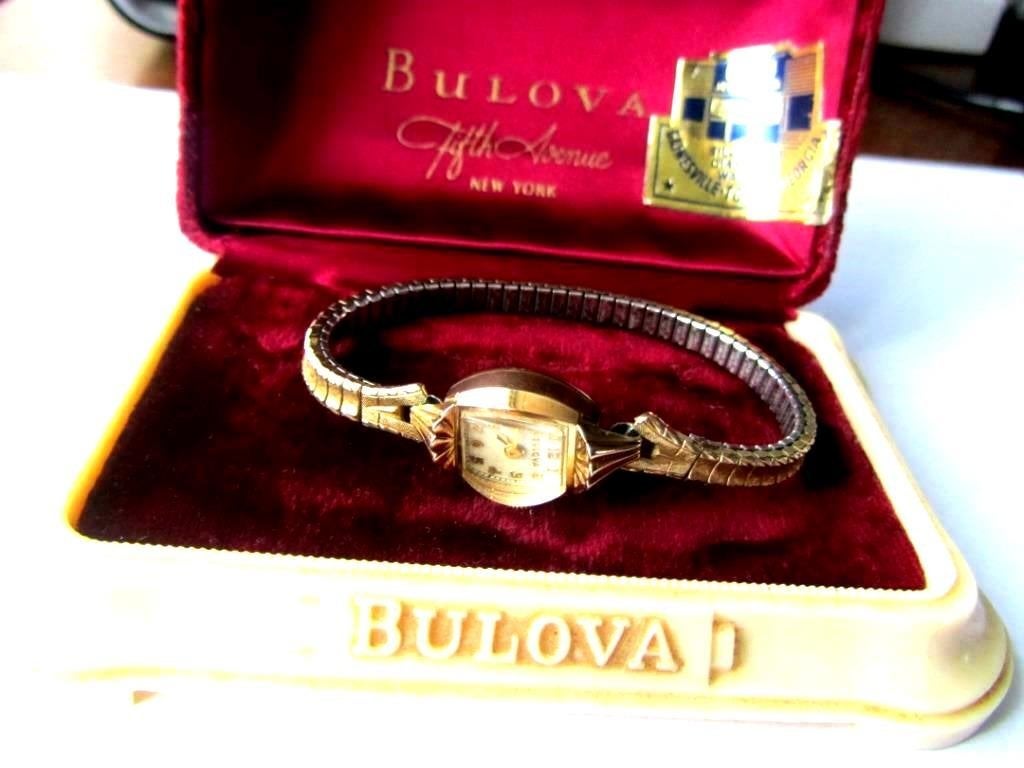 Bulova Dameshorloge verguld Antiek, Ophalen, Staal, Verguld, Bulova