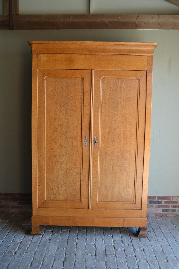 Prachtige grote strakke antieke eiken Louis Philippe kast., Antiek en Kunst, Verzenden