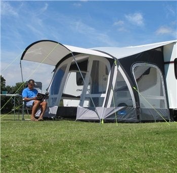 Kampa Pro Air 350 voortent met luifel en annexe uitbouw, Ophalen of Verzenden, Gebruikt, Tot en met 2