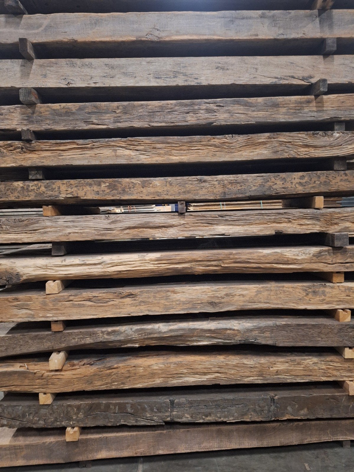 oud eiken balken gebinten  Geborsteld  hout, Ophalen of Verzenden, 250 cm of meer, Balken