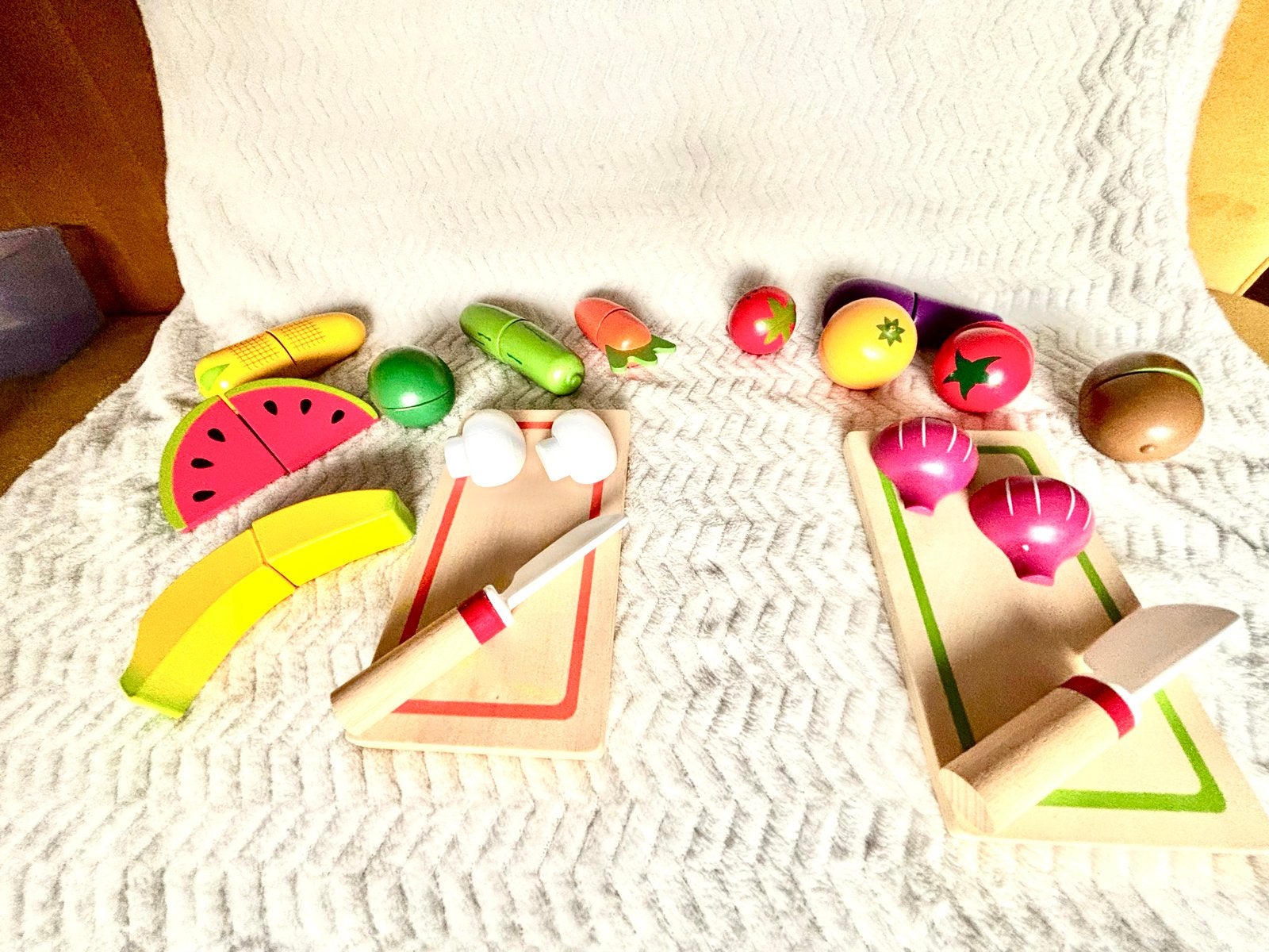 Playtive Houten Speelgoed Fruit en Groenten dubbele Set, Ophalen, Zo goed als nieuw, Jongen of Meisje