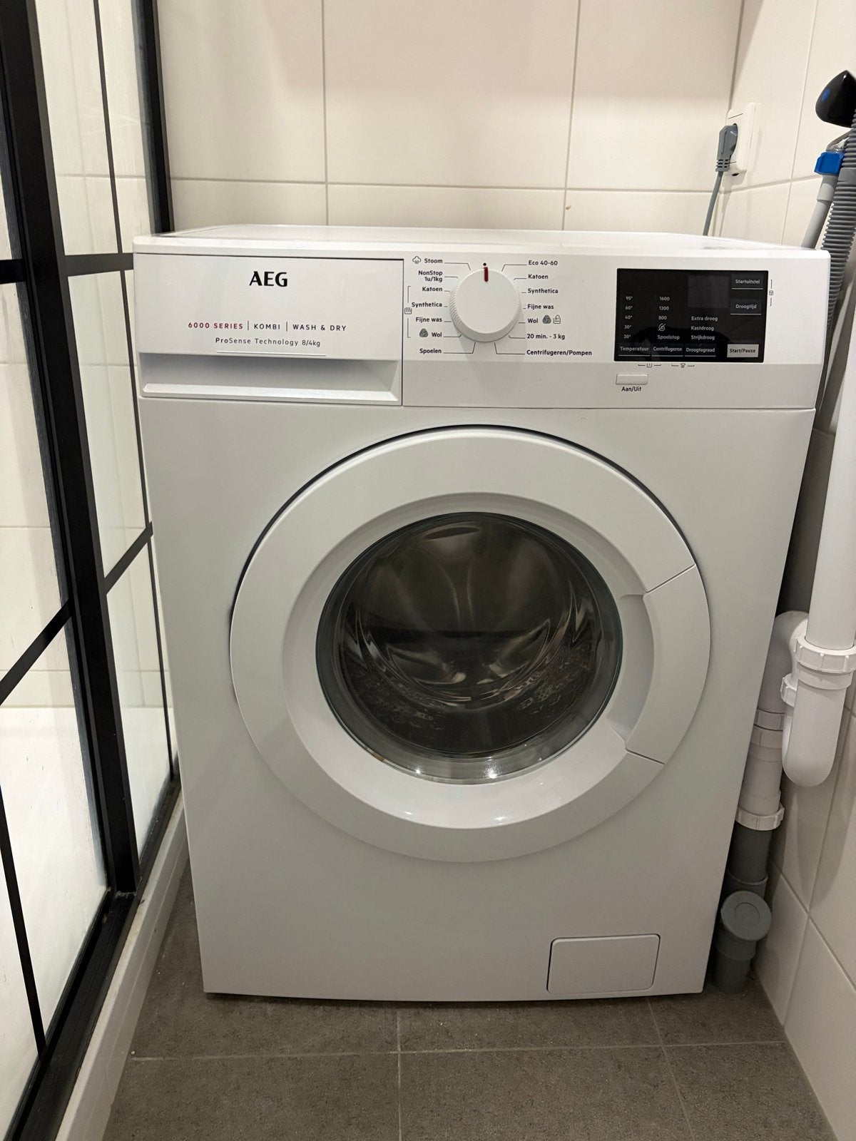 AEG 6000 Series ProSense Wasmachine/Droger Combinatie, 8 tot 10 kg, Ophalen, Gebruikt, Minder dan 85 cm