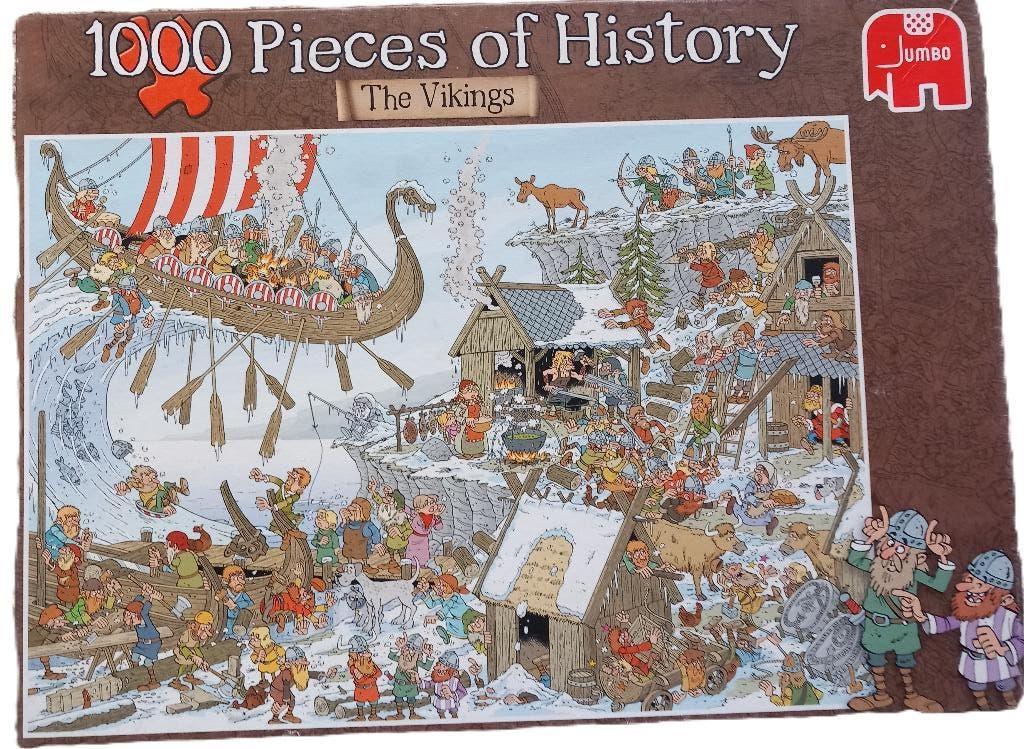 puzzel 1000stuks The Vikings Jumbo, Ophalen of Verzenden, 500 t/m 1500 stukjes, Gebruikt, Legpuzzel