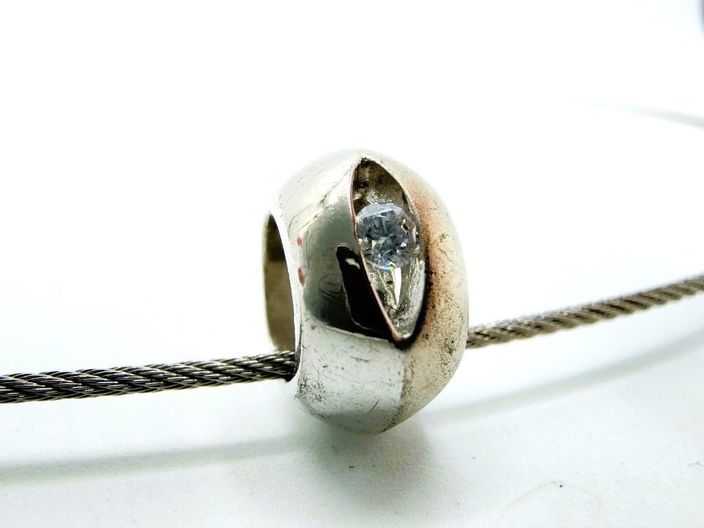 Design ketting met zilveren bedel en gouden slot, Info@zilverwebsite.nl, Verzenden, Zo goed als nieuw, Zilverwebsite.nl