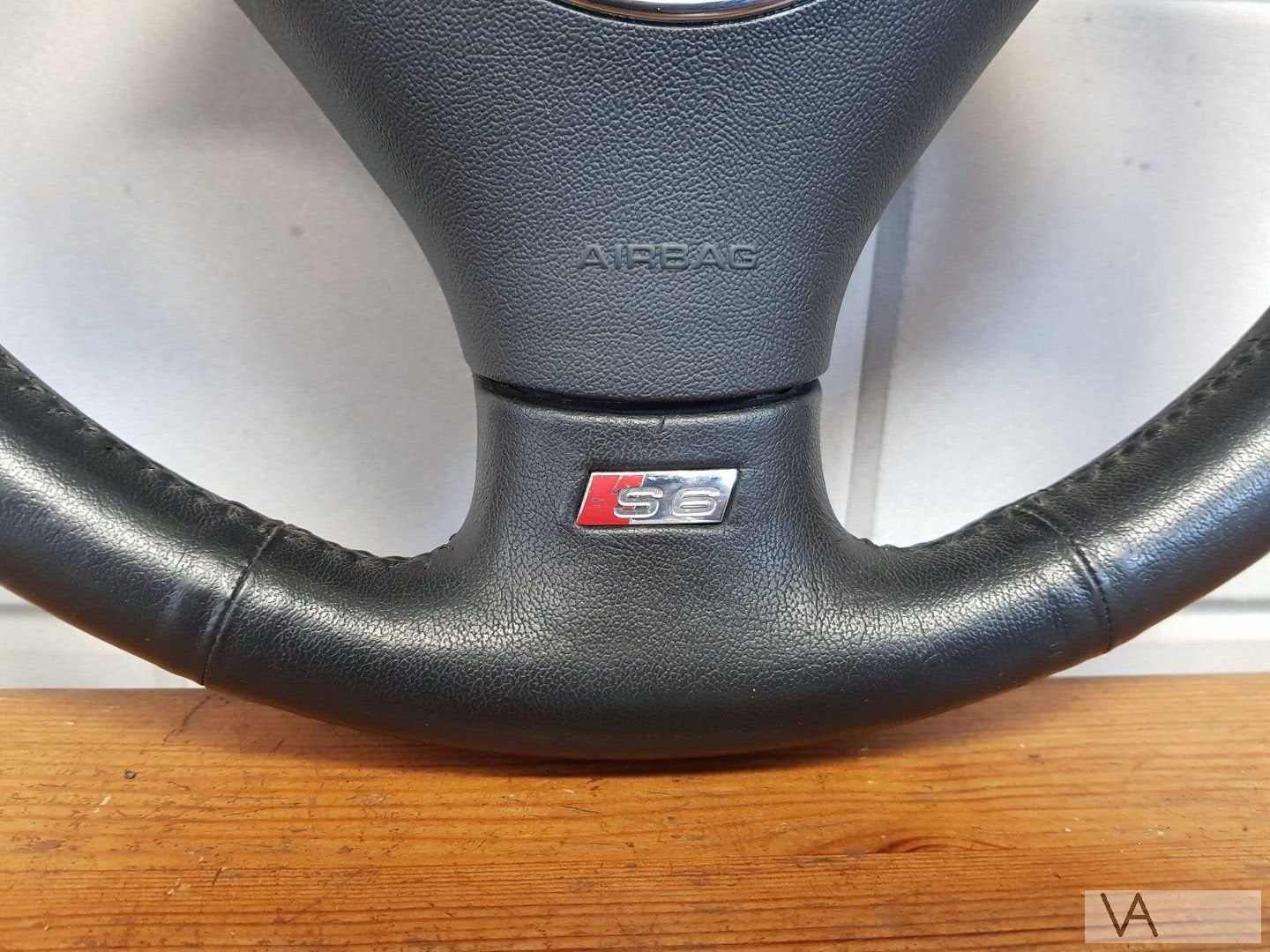Audi S6 1997-2004 lederen stuur met airbag knoppen flippers, Gebruikt, -, -, -
