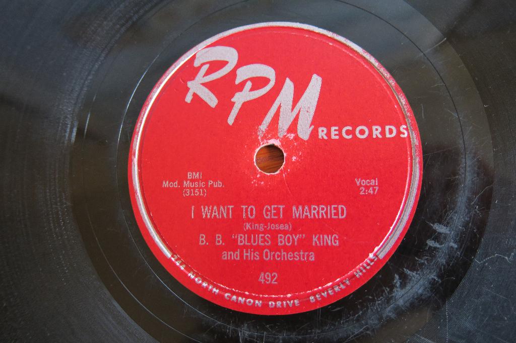 B. B. King I Want To Get Married 78rpm 78 toeren, Ophalen of Verzenden, Gebruikt, 10 inch, Blues