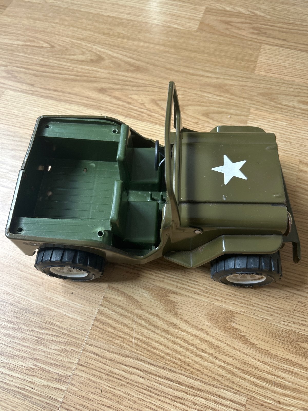 Vintage Tonka Jeep legerjeep - Legergroen 25cm, Kinderen en Baby's, Ophalen of Verzenden, Gebruikt