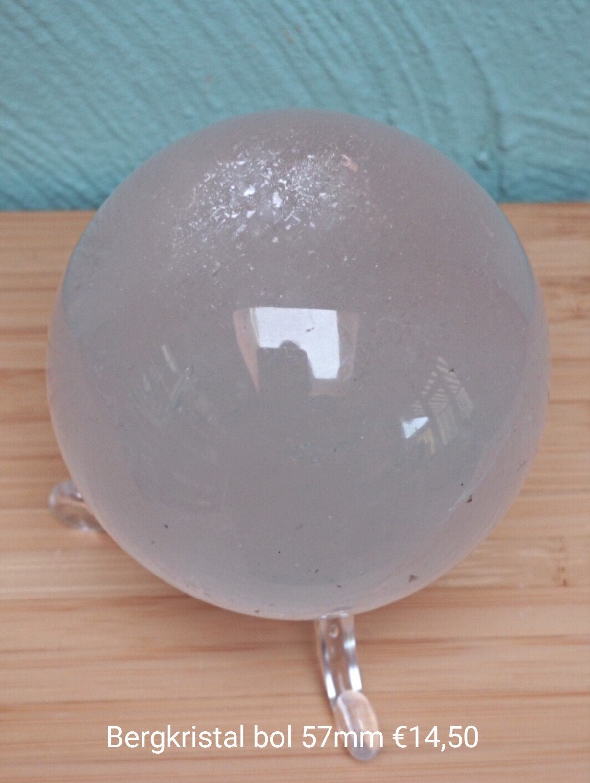 Bergkristal bol 57mm, Ophalen of Verzenden, Mineraal