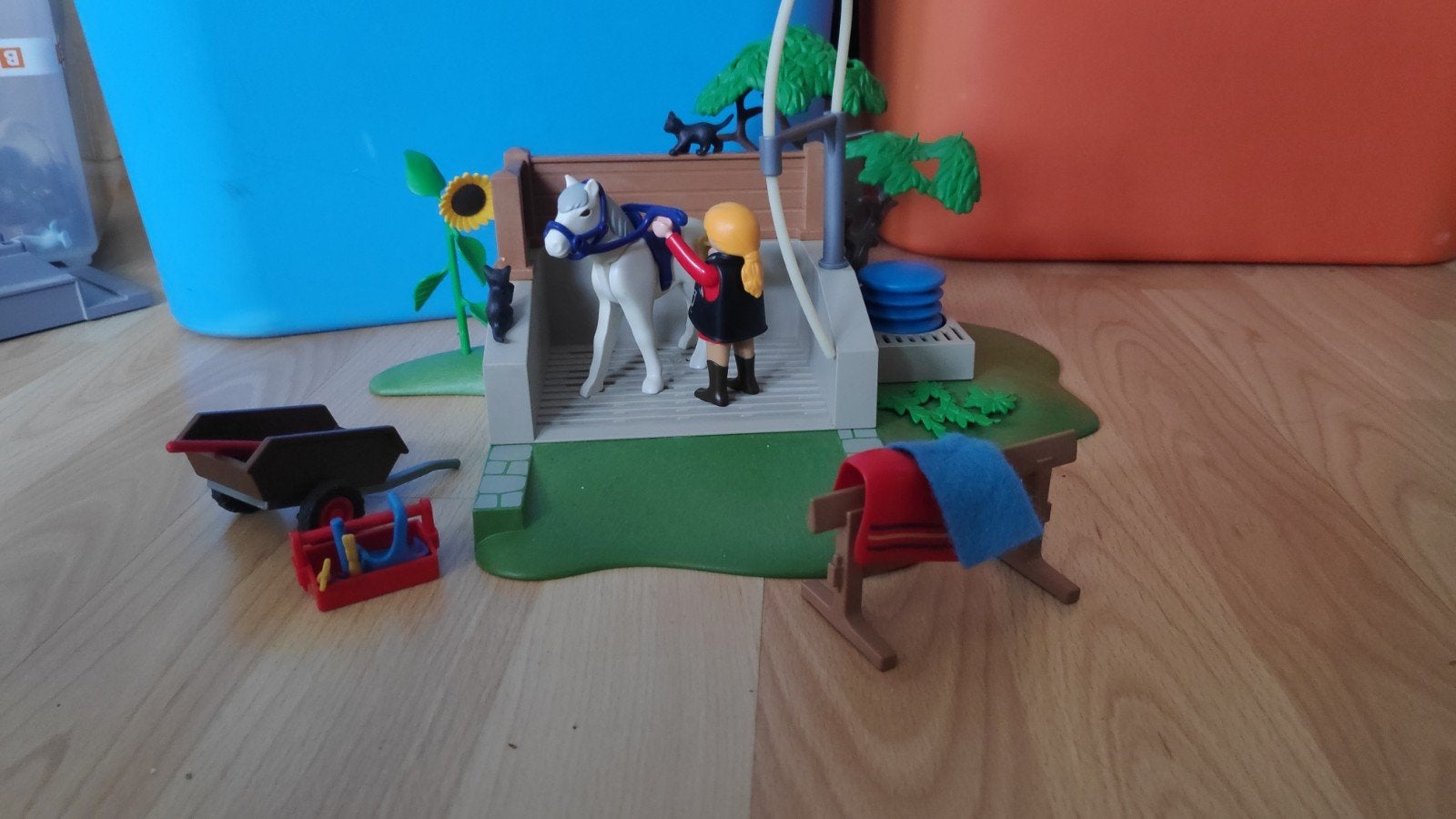 Playmobil Wasplek voor Paarden met Werkende Waterpomp, Ophalen of Verzenden
