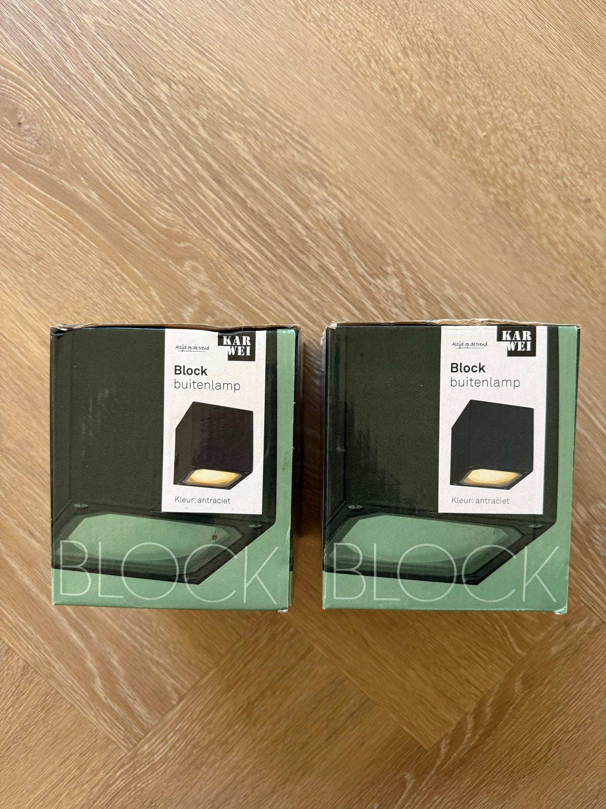 Karwei Block buitenlamp antraciet (2 stuks), Overige materialen, Minder dan 50 watt, Wandlamp, Nieuw
