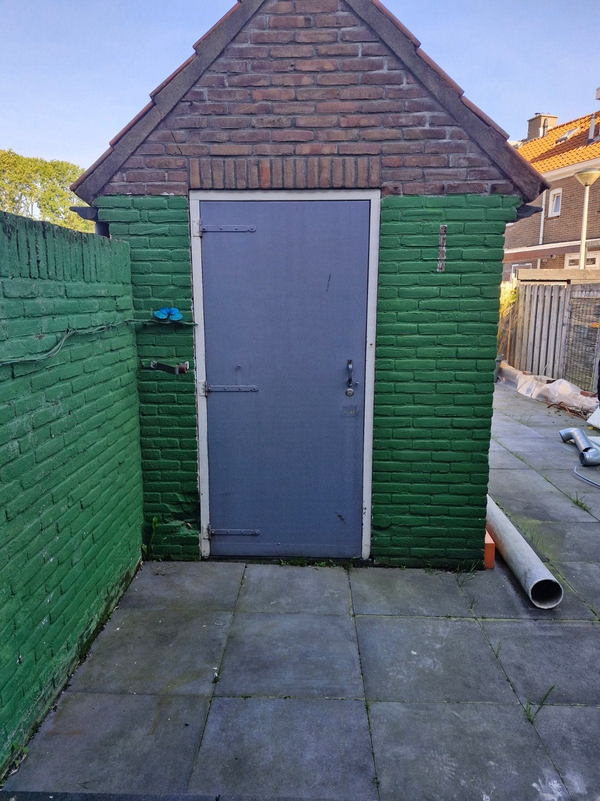 Hardhouten schuurdeur 89x200 (incl. kozijn 100x207), Ophalen, Gebruikt, 80 tot 100 cm, Buitendeur