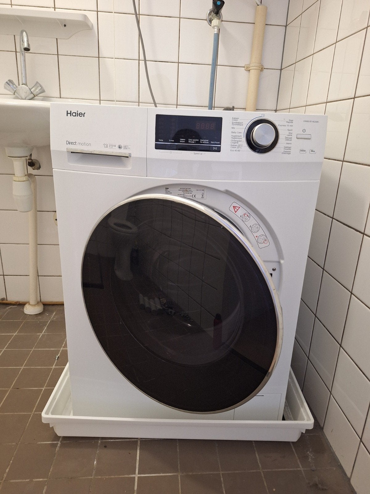 Haier Direct Motion Wasmachine 8kg, Ophalen, Gebruikt, Voorlader, Energieklasse A of zuiniger