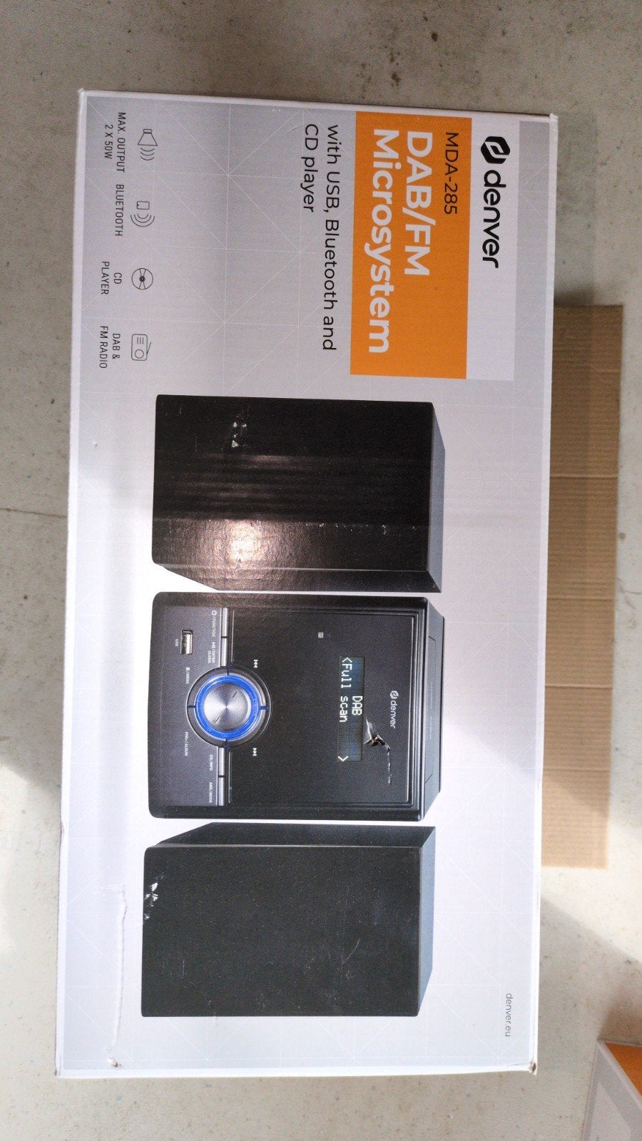 Denver MDA-285 DAB/FM Microsysteem met Bluetooth, CD-speler, Audio, Tv en Foto, Stereo-sets, Ophalen of Verzenden, Nieuw