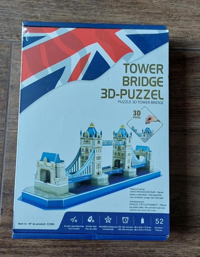 3D puzzel Tower bridge NIEUW, Ophalen of Verzenden, Minder dan 500 stukjes, Nieuw, Rubik's of 3D-puzzel