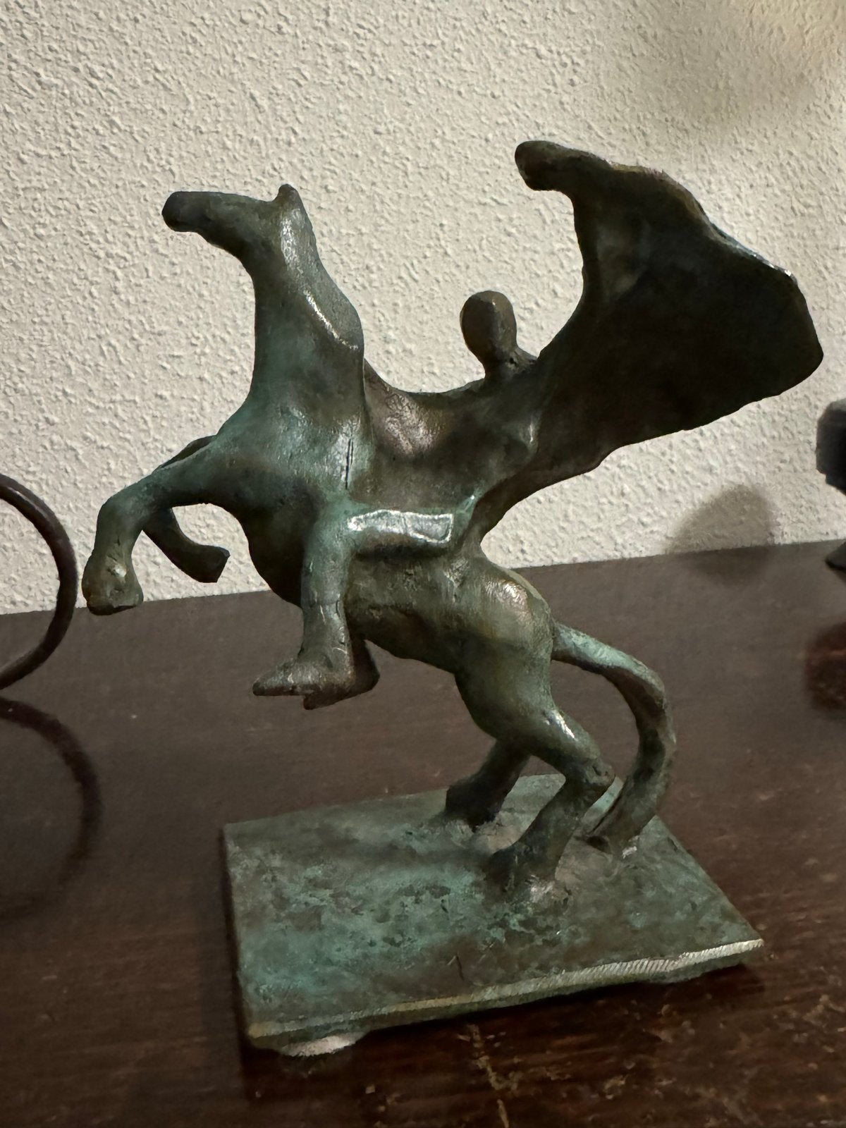 Ronald Tolman Bronzen beeld: Ruiter op gevleugeld paard, Antiek en Kunst, Overige onderwerpen, Minder dan 20 cm, Ophalen of Verzenden