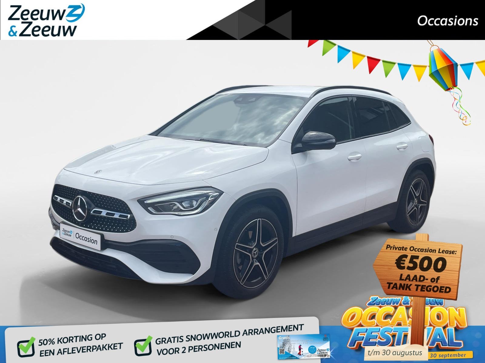 Mercedes-Benz GLA-klasse 180 Business Solution AMG *Automaat, Auto's, Gebruikt, Leder en Stof, Wit, 1600 kg
