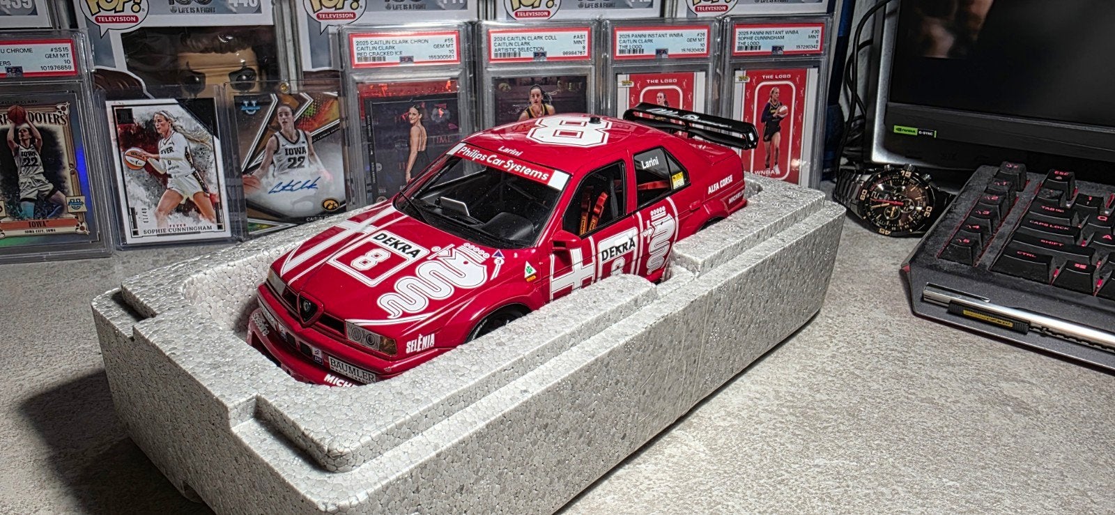 1:18 Alfa Romeo 155 V6 Ti DTM Larini AutoArt, Ophalen of Verzenden, Zo goed als nieuw, Auto, Autoart