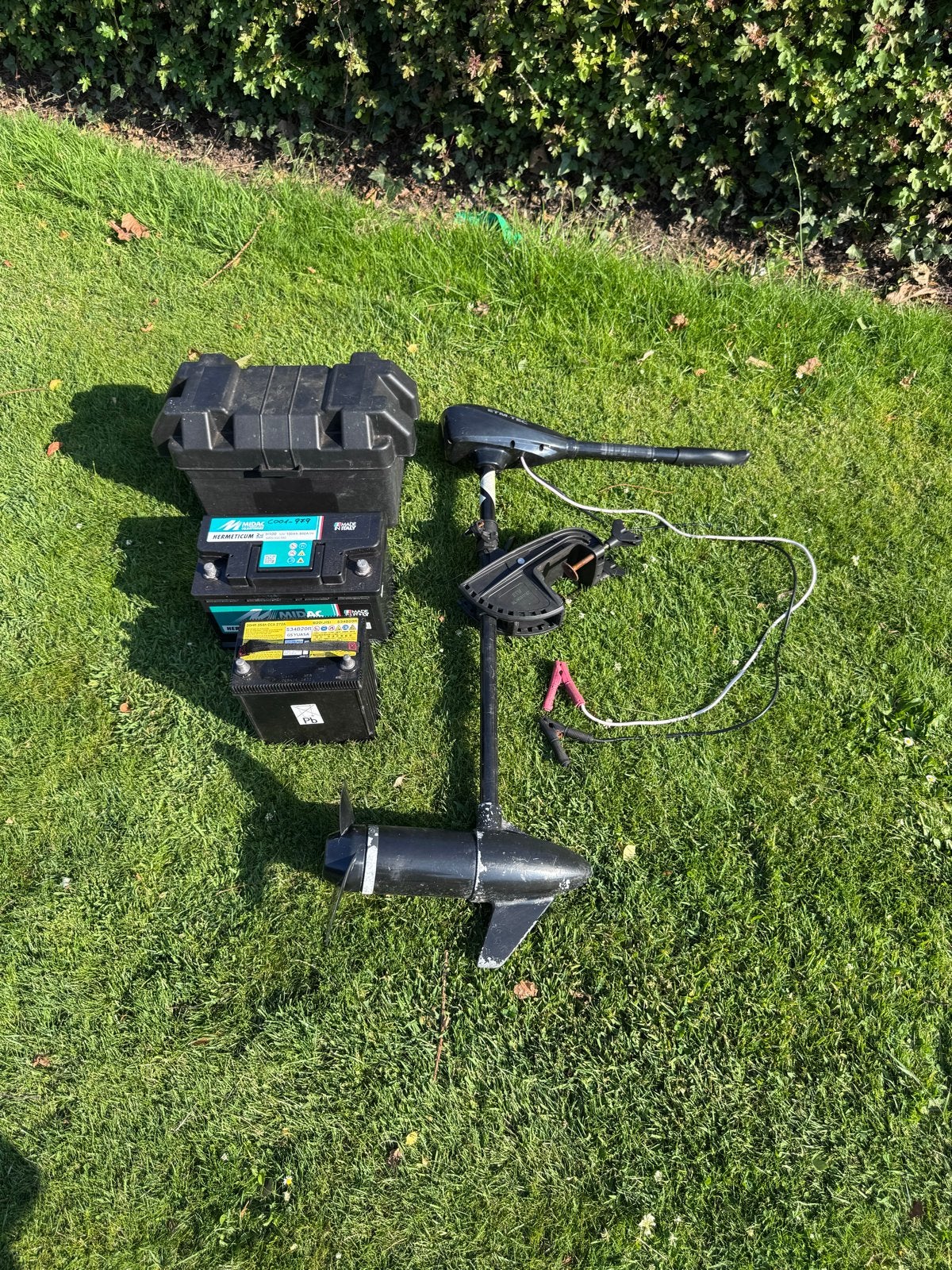 ETM-TEC elektrische buitenboordmotor 55 lbs met 2 accu's, Ophalen of Verzenden, Gebruikt, Overige typen