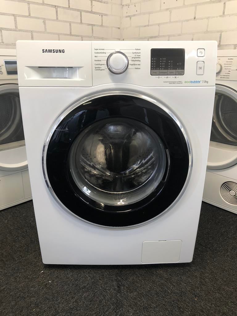 €189 A+++ Wasmachine Samsung ECO Bubble 7kg MET GARANTIE, Ophalen, Zo goed als nieuw, Kort programma, 85 tot 90 cm