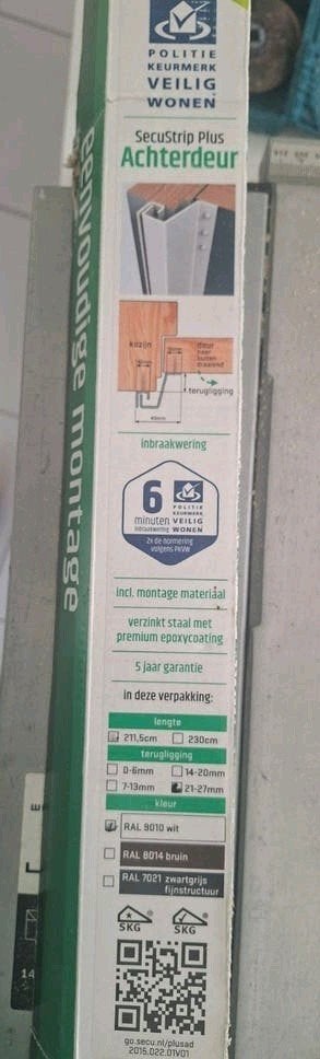 Secustrip Plus Buitendraaiend - Achterdeur Beveiliging, Doe-het-zelf en Verbouw, Ophalen, Zo goed als nieuw, Overige typen