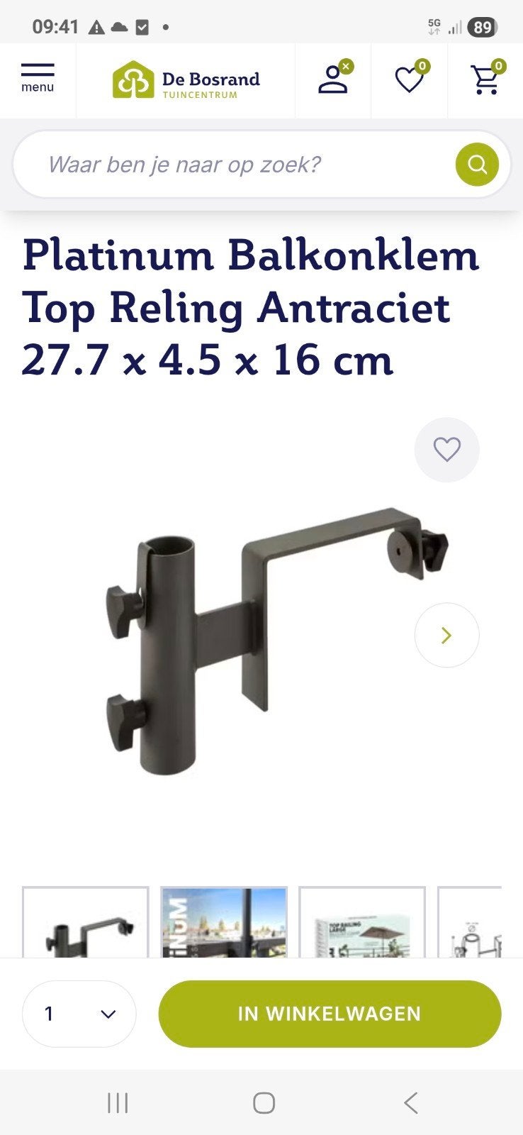 Nieuwe Platinum Balkonklemmen Top Reling  (2 stuks), Ophalen