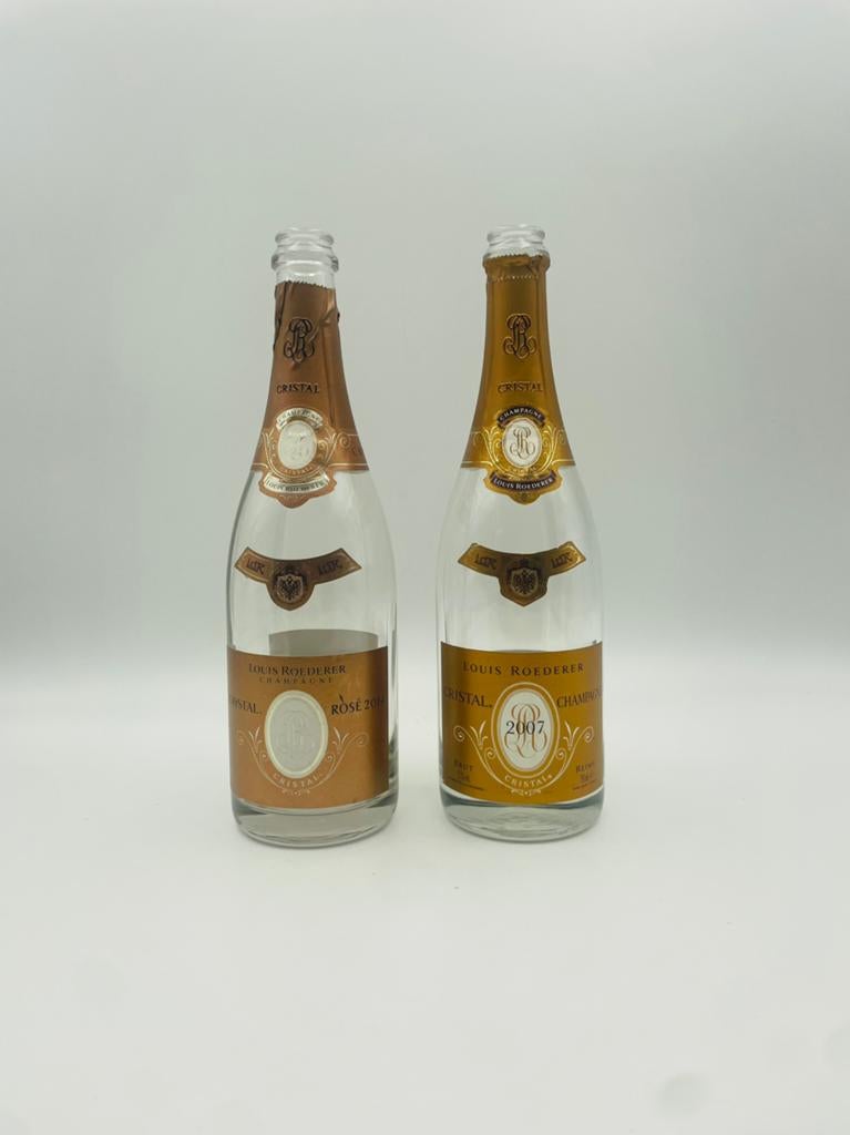 Lege Cristal Champagne flessen - Louis Roederer 2007 & Rosé, Ophalen of Verzenden