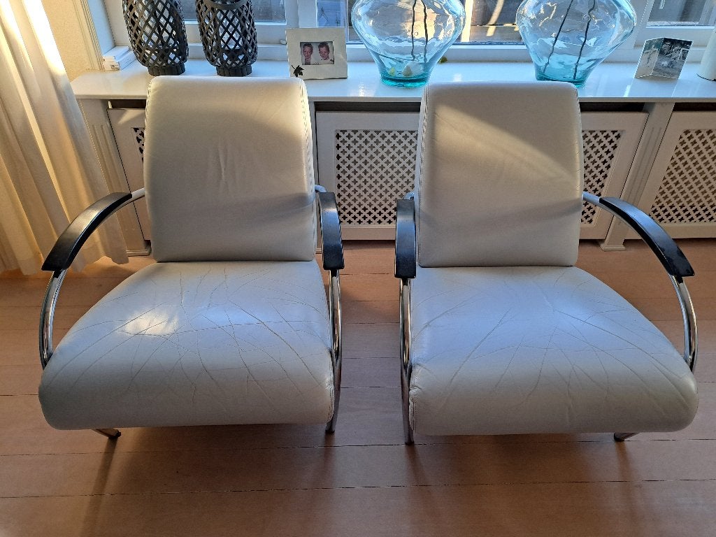 2 Gelderland fauteuils 500,-, Huis en Inrichting, Fauteuils, Ophalen, Gebruikt, 50 tot 75 cm, Leer