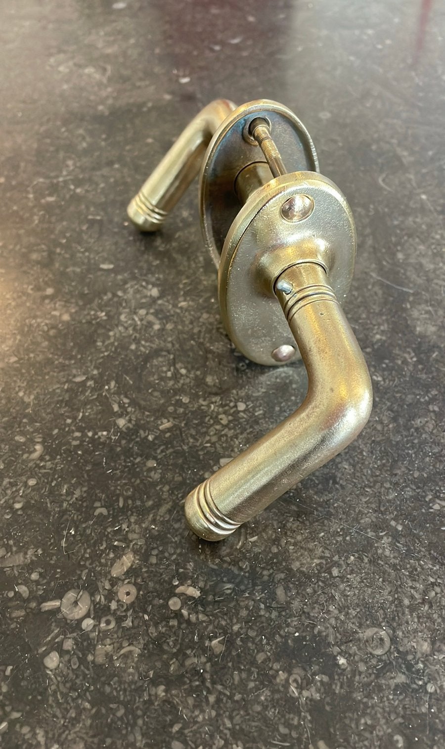1x set Mini Deurklinken ANTIEK 1850 a 1900 messing vintage, Ophalen of Verzenden