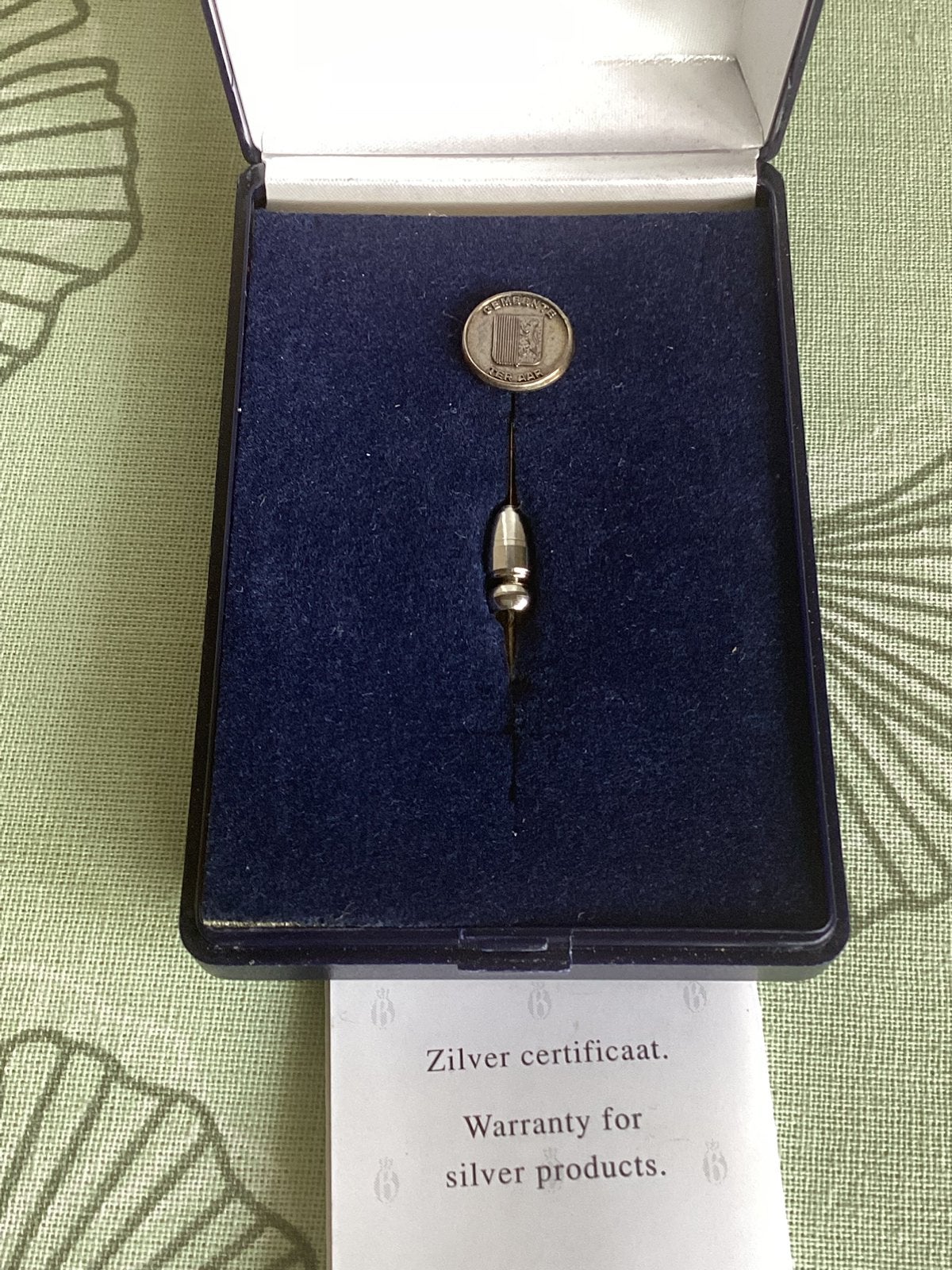 Zilveren speld Koninklijke Begeer - Ter Aar met certificaat, Sieraden, Tassen en Uiterlijk, Piercings, Verzenden, Zo goed als nieuw