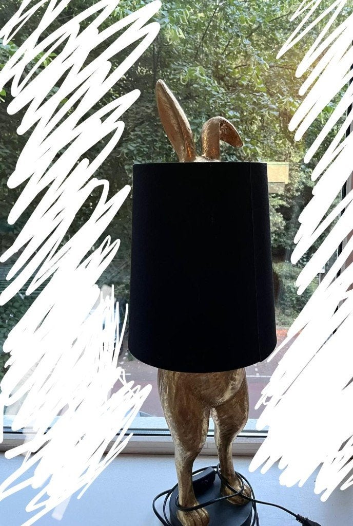 Gouden Konijn Lamp Hiding Bunny, Ophalen, Minder dan 100 cm