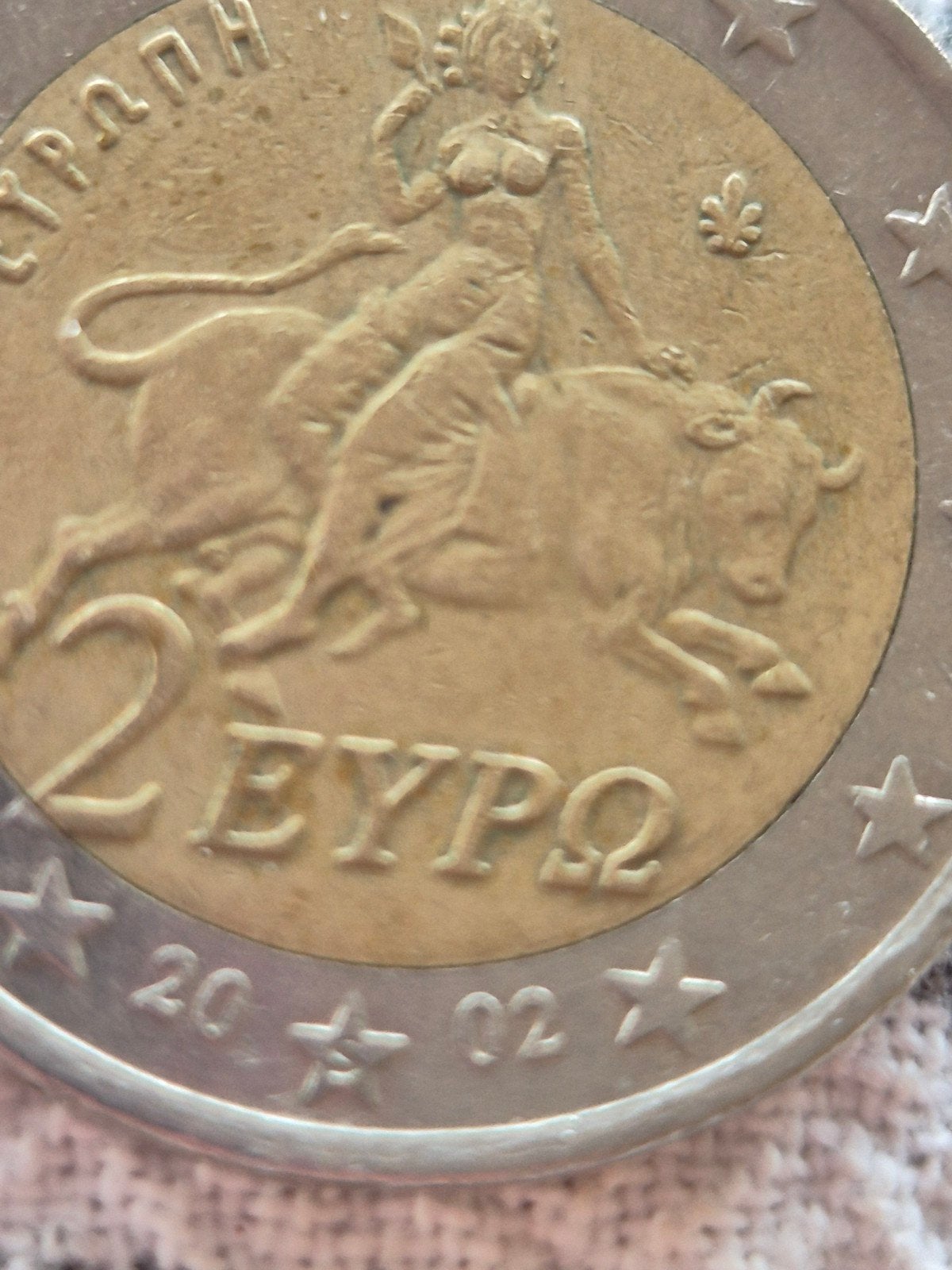 Griekse 2 Euro munt 2002 - Ontvoering van Europa, Postzegels en Munten, Munten | Europa | Euromunten, Ophalen of Verzenden, Griekenland