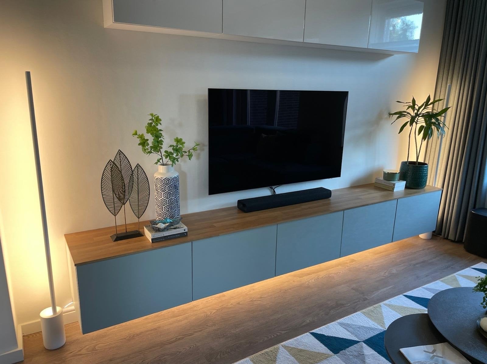 Houtlook bovenblad voor IKEA Besta TV-meubel (5 breedtes), Huis en Inrichting, Kasten | Televisiemeubels, Zo goed als nieuw, Minder dan 100 cm