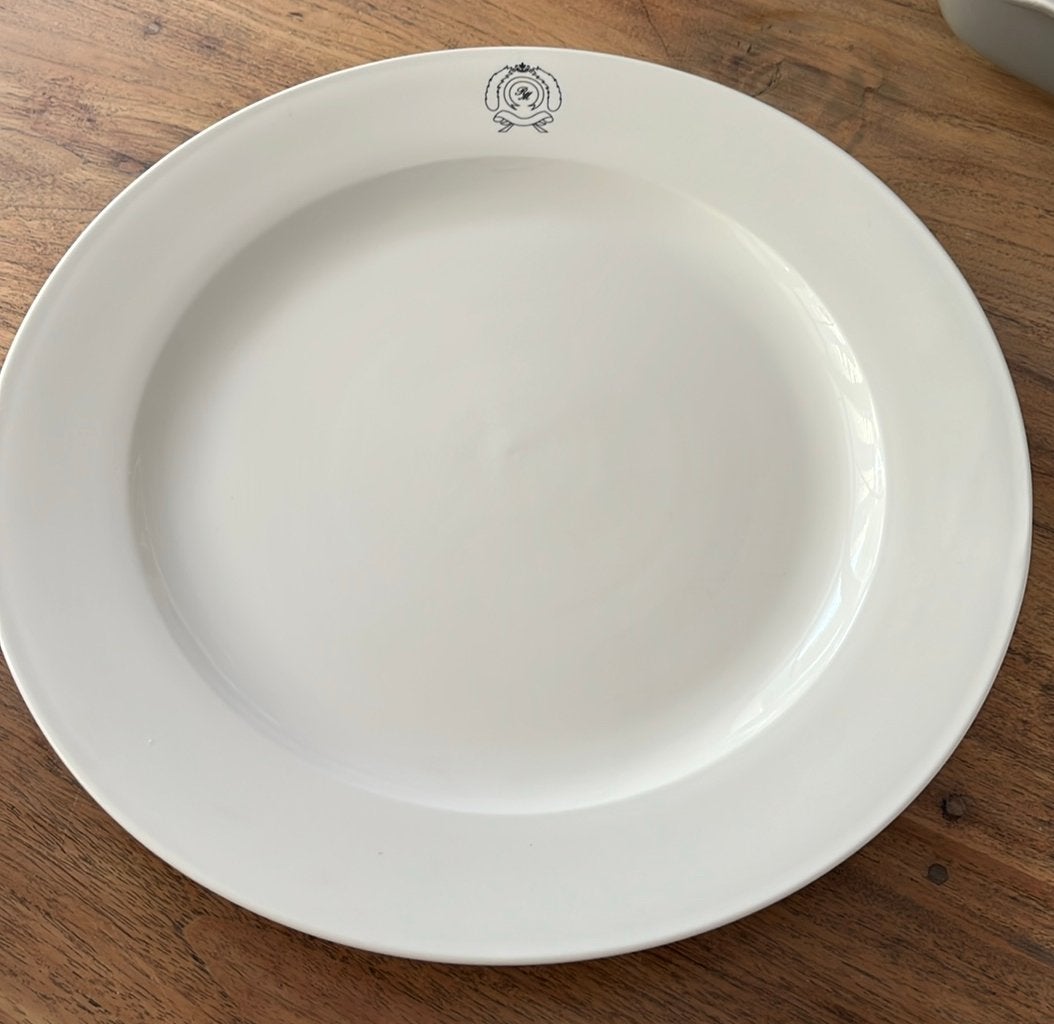 Riviera Maison Groot Bord 35 cm - Porselein, Ophalen, Zo goed als nieuw, Bord(en), Effen