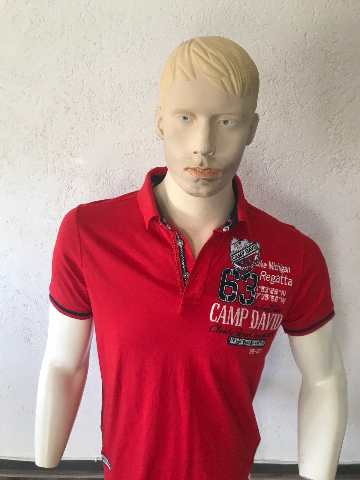 Camp David Polo, Maat 48/50 (M), Ophalen of Verzenden, Gedragen, Rood
