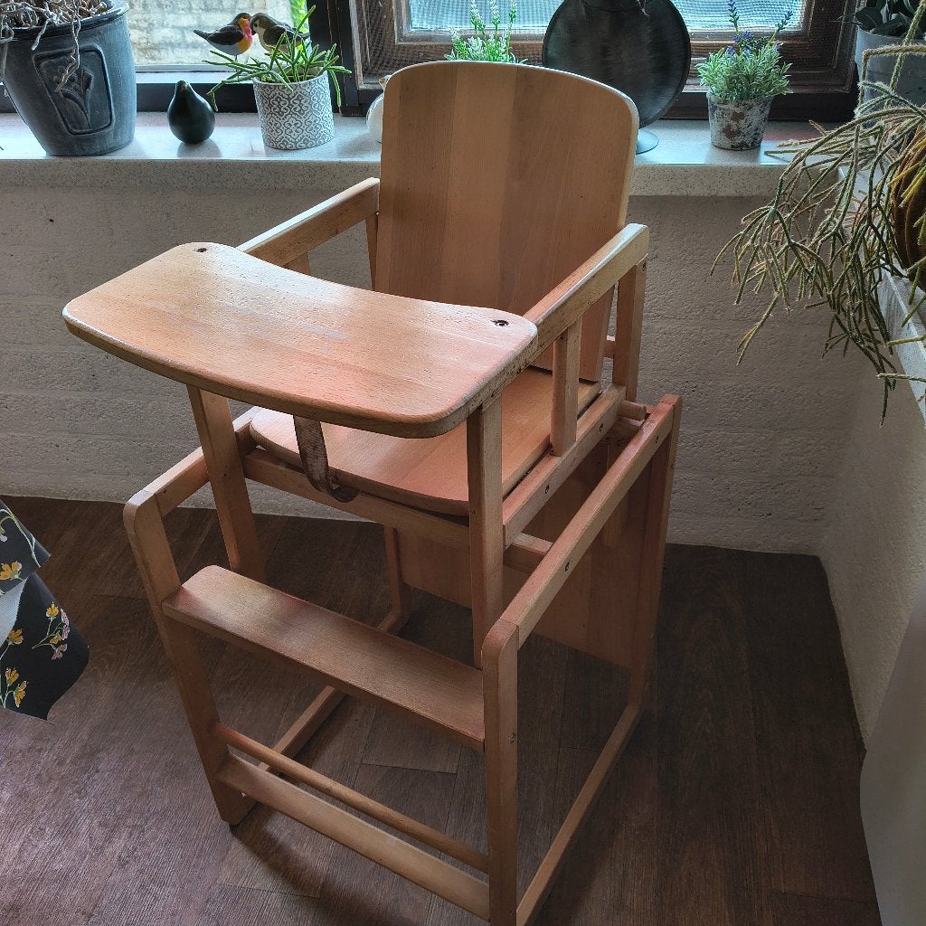 Houten kinderstoel combi 3 in 1., Kinderen en Baby's, Kinderstoelen, Ophalen, Gebruikt, Overige typen, Gordel(s)