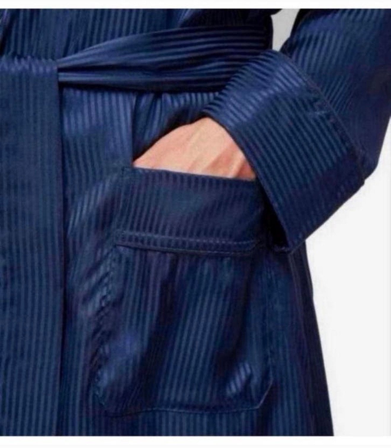 Derek Rose Luxe Badjas Dressing Gown Woburn Silk Satin Navy, Kleding | Heren, Blauw, Ophalen of Verzenden, H, H