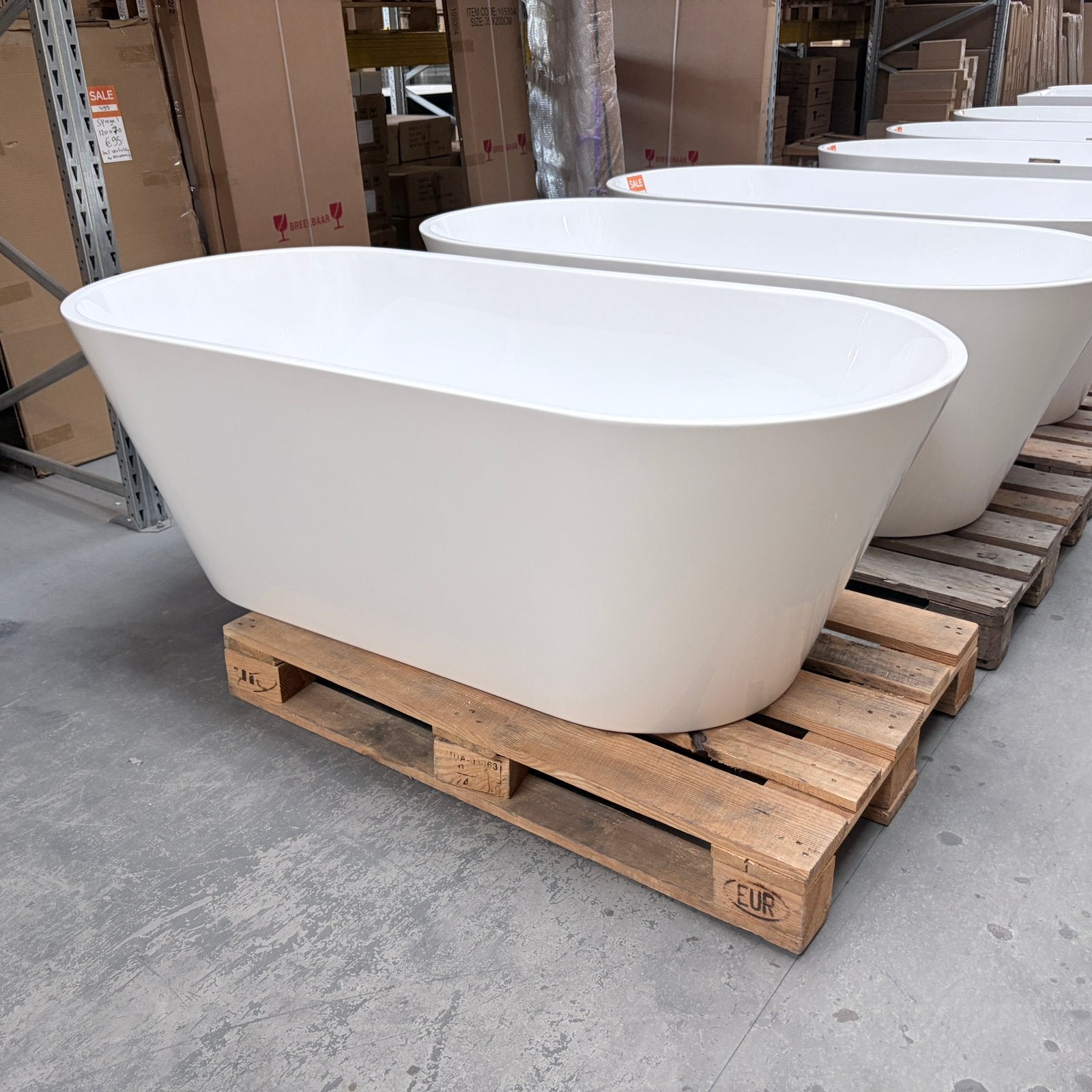 Mooi modern acryl glans wit 170 cm ligbad nr507, Ophalen of Verzenden, Nieuw