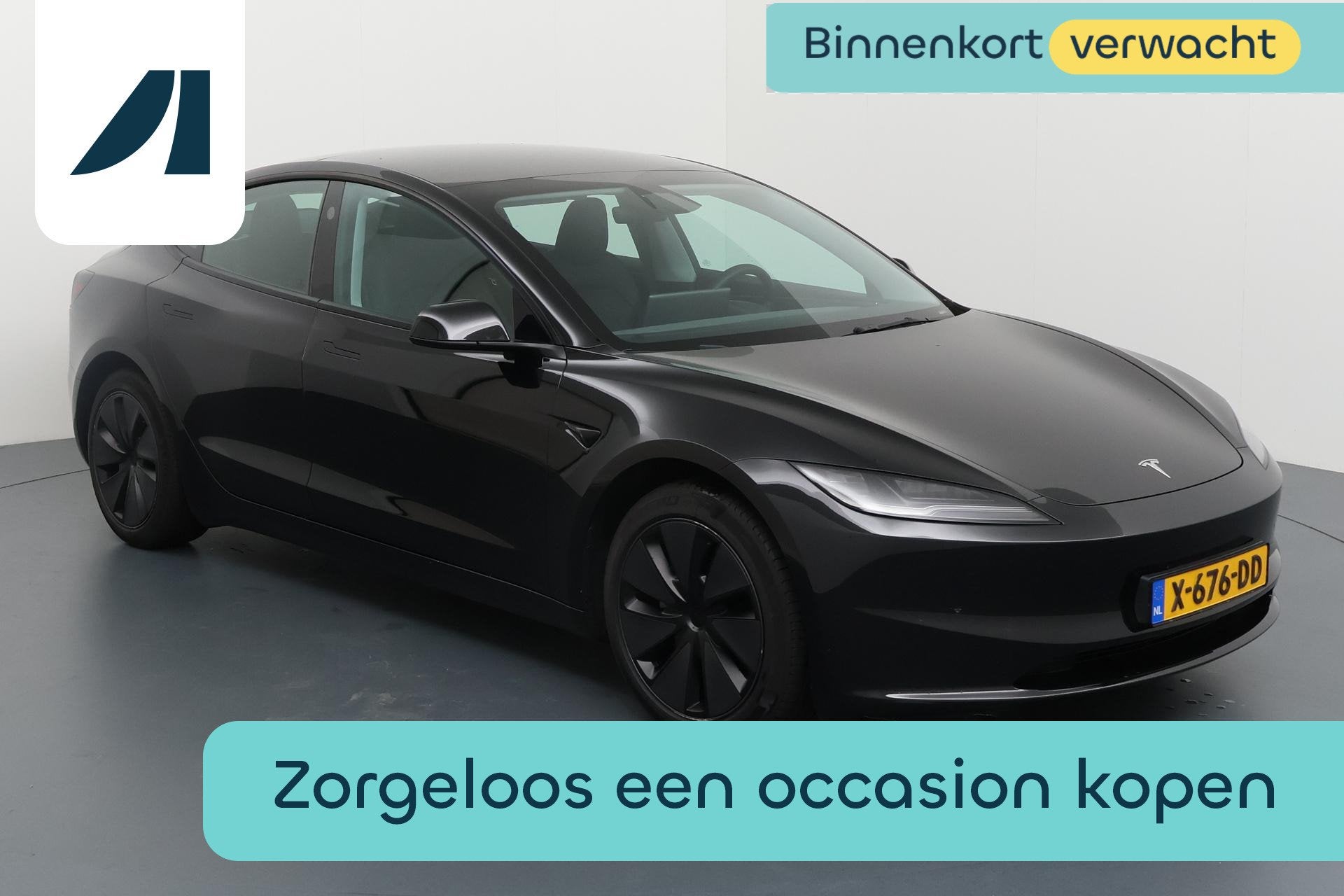 Tesla Model 3 Premium Long Range AWD 78 kWh Panoramadak, Nav, Auto's, Automaat, Stof, Gebruikt, 495 min