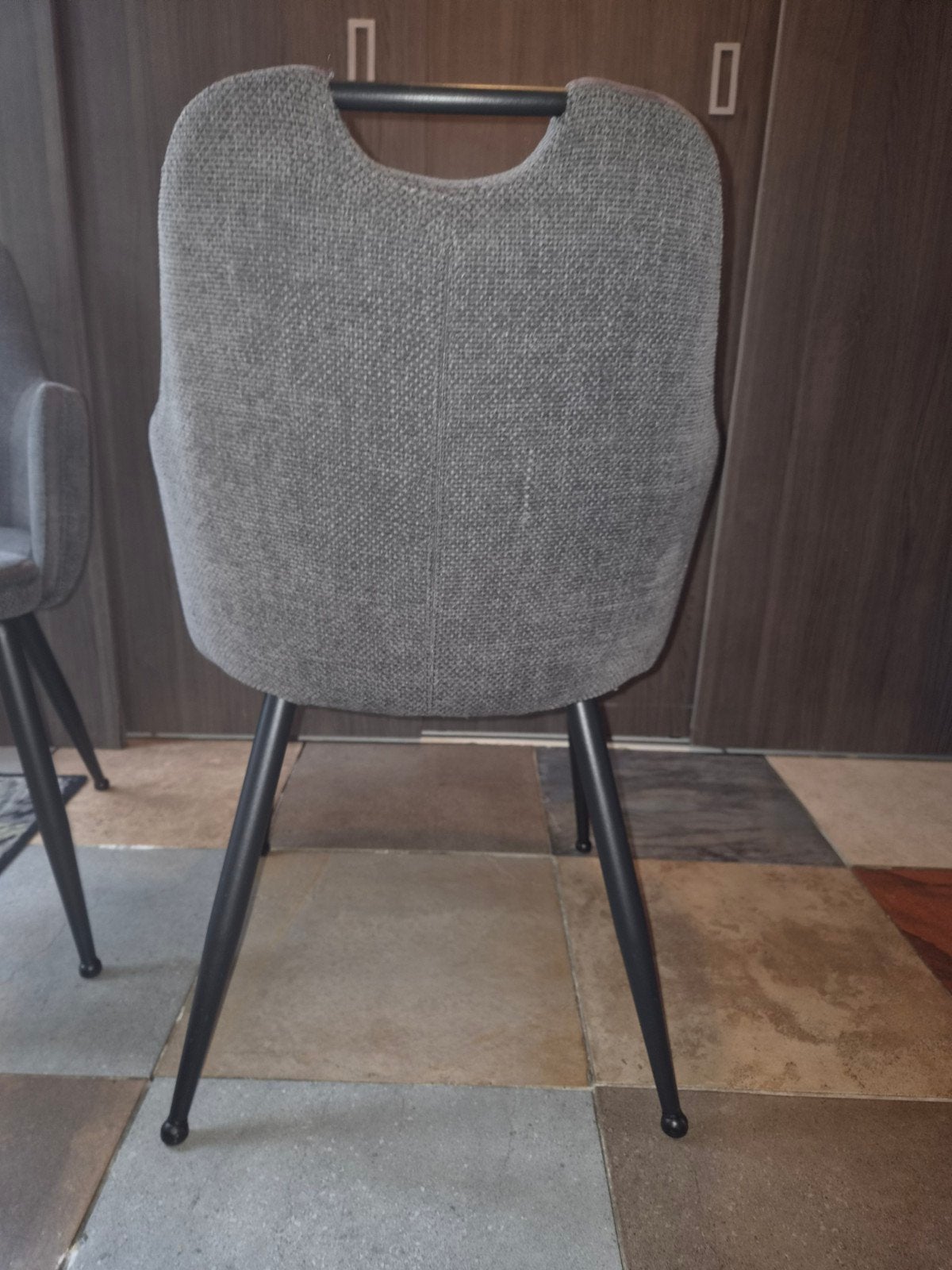 2 Pronto eetkamerstoelen - Antraciet grijs, Ophalen, Gebruikt, Twee, Stof