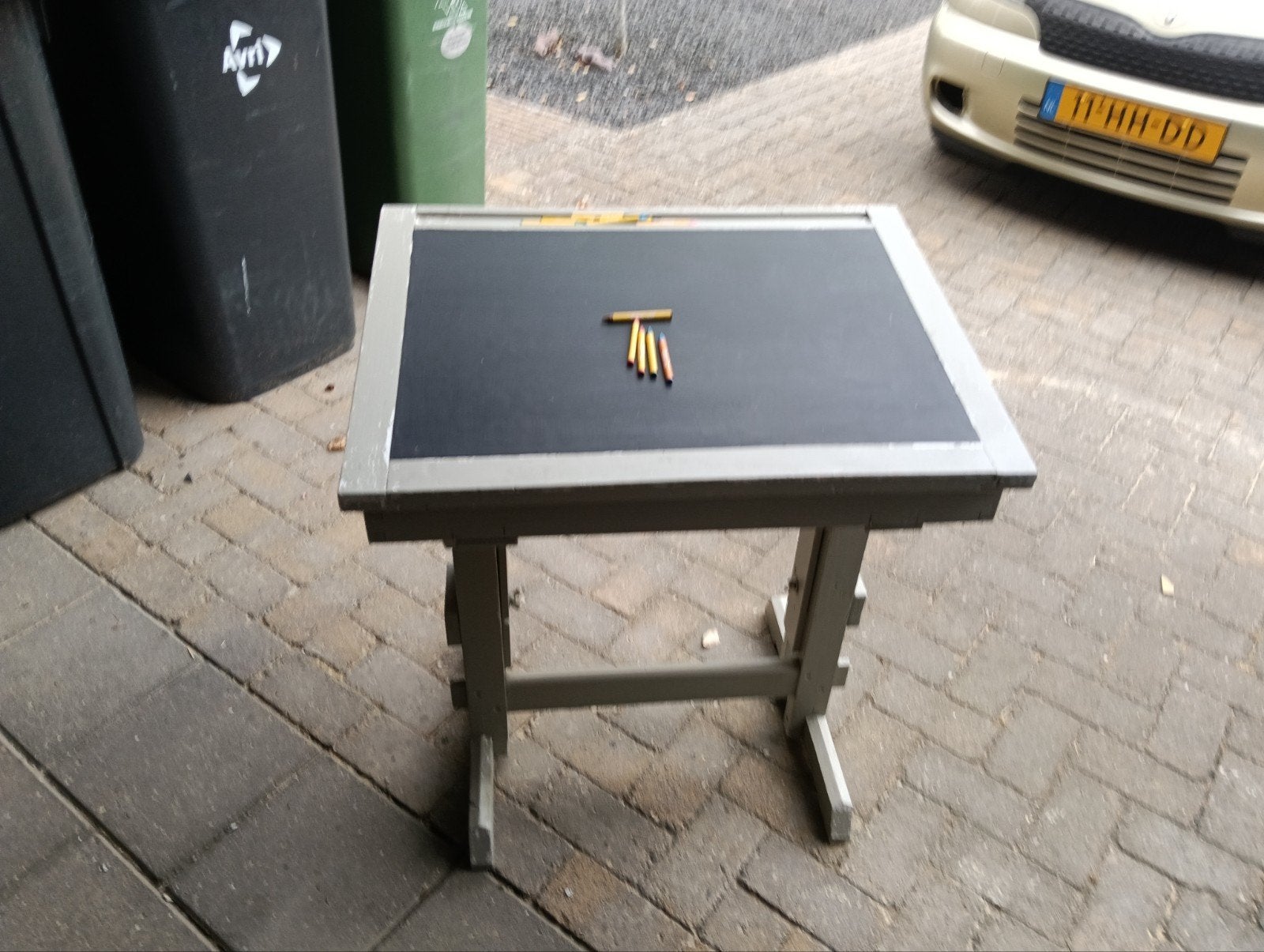 oud school bureau, Ophalen, In hoogte verstelbaar, Gebruikt