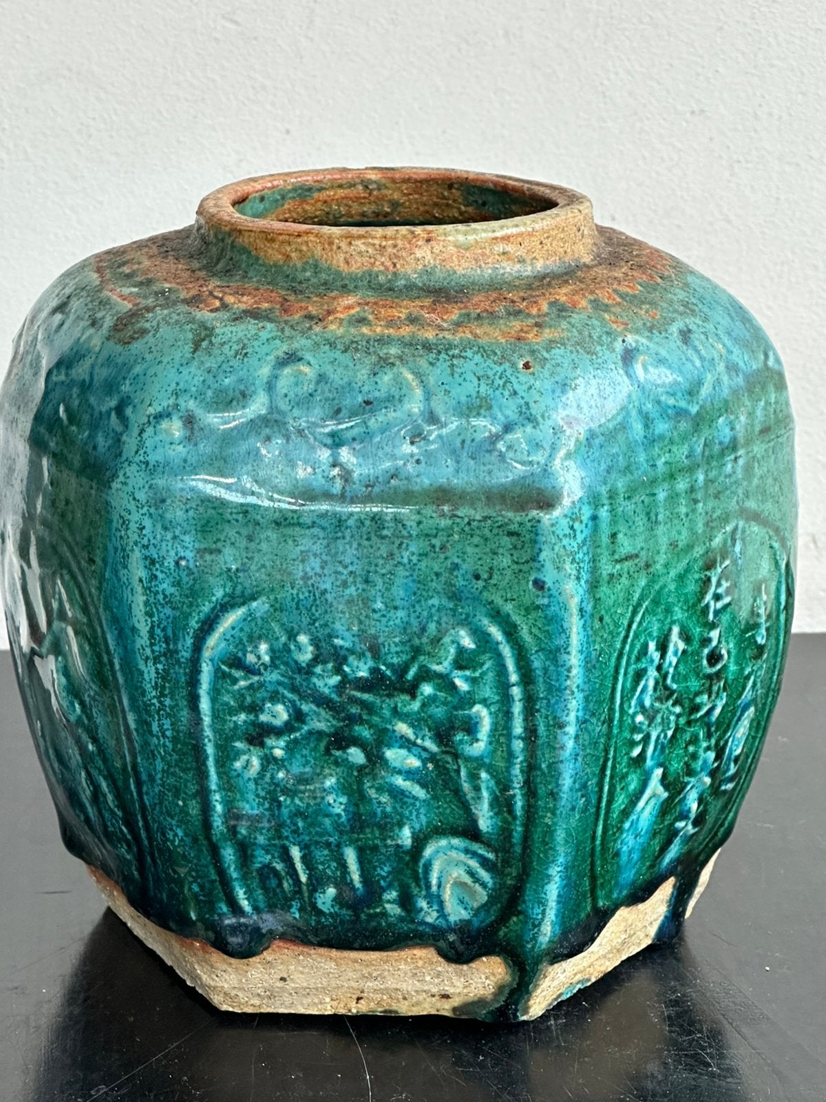 Antiek aardewerk Grote chinese gemberpot 15 cm, Ophalen of Verzenden