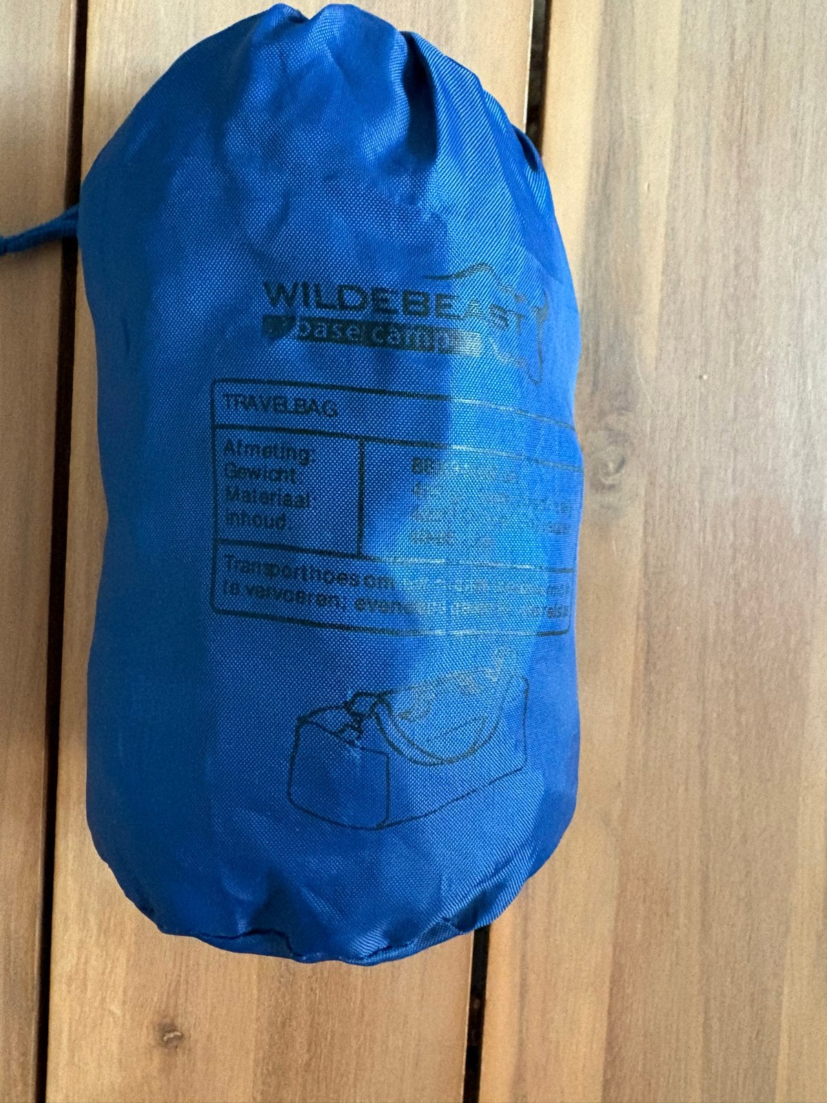 Wildebeast transporthoes voor rugzak 40-85 liter, Ophalen of Verzenden, Gebruikt, Blauw, 30 cm of meer